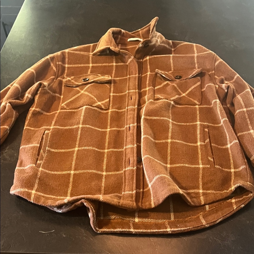 Staccato Brown Plaid Button Down Shirt